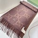 Premio Replica Sciarpa reversibile Gucci GG cashmere marrone 50 x 190 Imitazioni False Online