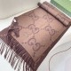 Premio Replica Sciarpa reversibile Gucci GG cashmere marrone 50 x 190 Imitazioni False Online