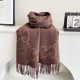 Premio Replica Sciarpa reversibile Gucci GG cashmere marrone 50 x 190 Imitazioni False Online