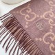 Premio Replica Sciarpa reversibile Gucci GG cashmere marrone 50 x 190 Imitazioni False Online
