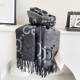 Premio Replica Sciarpa reversibile Gucci GG cashmere Nero 50 x 190 Imitazioni False Online