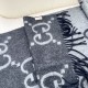 Premio Replica Sciarpa reversibile Gucci GG cashmere Nero 50 x 190 Imitazioni False Online