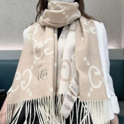 Premio Replica Sciarpa reversibile Gucci GG cashmere Rosa 50 x 190 Imitazioni False Online