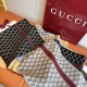 Premio Replica Sciarpa reversibile cashmere a righe Gucci GG Web 30 x 180 Marrone/Beige Imitazioni False Online