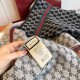 Premio Replica Sciarpa reversibile cashmere a righe Gucci GG Web 30 x 180 Marrone/Beige Imitazioni False Online