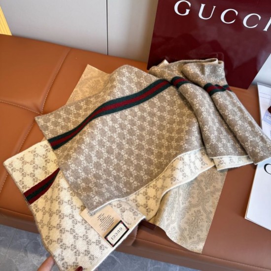 Premio Replica Scialle reversibile seta e lana Gucci con motivo a sella da equitazione 140 Nero Imitazioni False Online