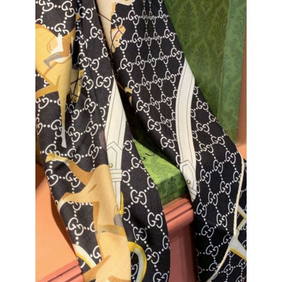 Premio Replica Scialle reversibile seta e lana Gucci con motivo a sella da equitazione 140  Imitazioni False Online