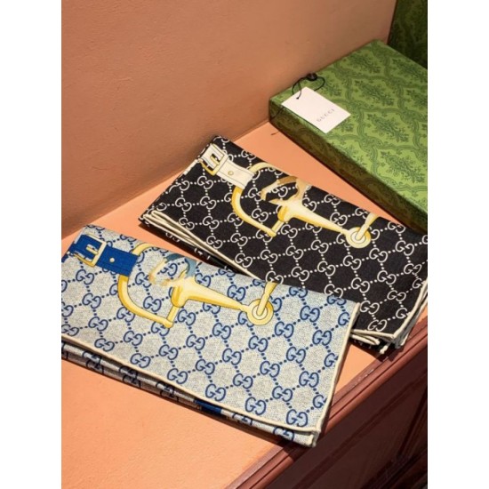 Premio Replica Scialle reversibile seta e lana Gucci con motivo a sella da equitazione 140  Imitazioni False Online