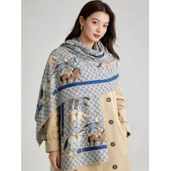 Premio Replica Scialle reversibile Gucci seta e cashmere Modello di equitazione 140 01 Imitazioni False Online