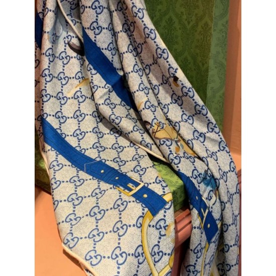 Premio Replica Scialle reversibile Gucci seta e cashmere Modello di equitazione 140 01 Imitazioni False Online