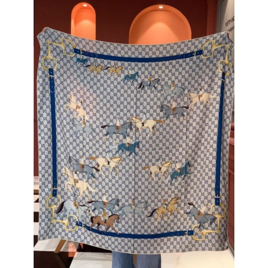 Premio Replica Scialle reversibile Gucci seta e cashmere Modello di equitazione 140 01 Imitazioni False Online