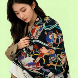 Premio Replica Scialle reversibile Gucci seta e cashmere Modello di equitazione 140 02 Imitazioni False Online