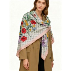 Premio Replica Sciarpa Gucci seta e cashmere Stampa floreale 140 01 Imitazioni False Online