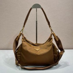 Premio Replica Borsa a spalla Prada Explore grande Re-Nylon 1BC264 Marrone Imitazioni Outlet Online