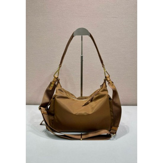 Premio Replica Borsa a spalla Prada Explore grande Re-Nylon 1BC264 Marrone Imitazioni Outlet Online