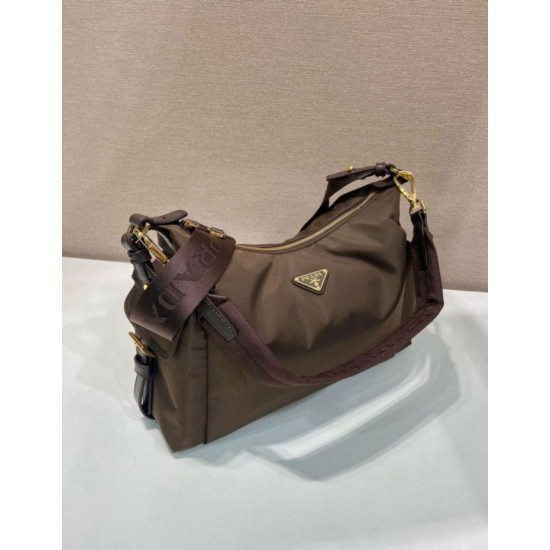 Premio Replica Borsa a spalla Prada Explore grande Re-Nylon 1BC264 Terra di Siena Imitazioni Outlet Online
