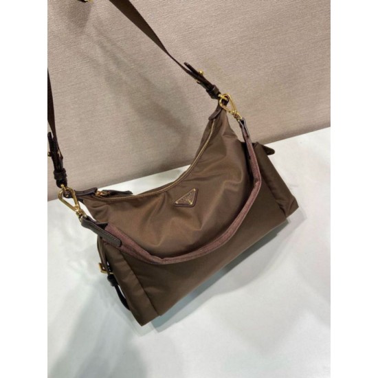Premio Replica Borsa a spalla Prada Explore grande Re-Nylon 1BC264 Terra di Siena Imitazioni Outlet Online