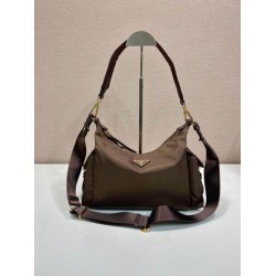 Premio Replica Borsa a spalla Prada Explore grande Re-Nylon 1BC264 Terra di Siena Imitazioni Outlet Online