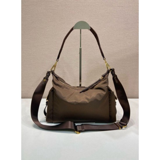 Premio Replica Borsa a spalla Prada Explore grande Re-Nylon 1BC264 Terra di Siena Imitazioni Outlet Online