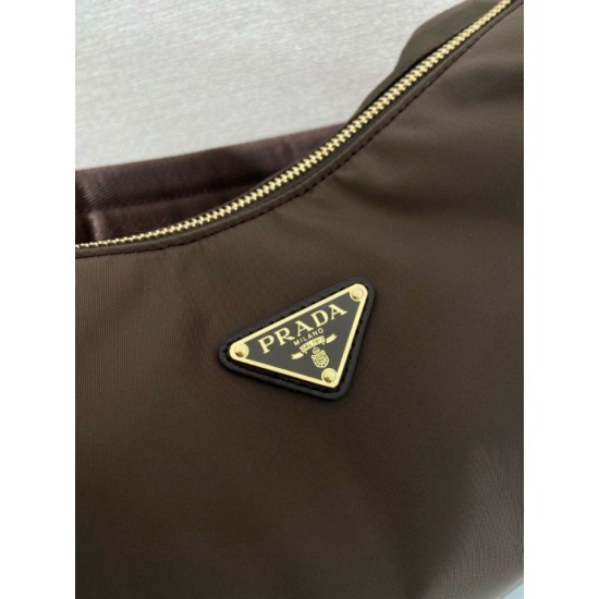 Premio Replica Borsa a spalla Prada Explore grande Re-Nylon 1BC264 Terra di Siena Imitazioni Outlet Online