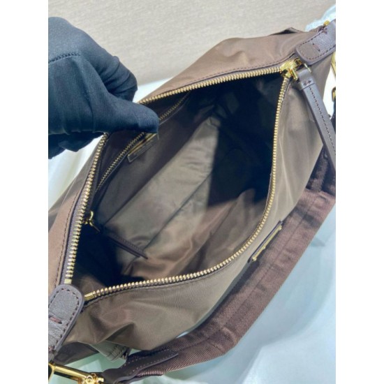 Premio Replica Borsa a spalla Prada Explore grande Re-Nylon 1BC264 Terra di Siena Imitazioni Outlet Online