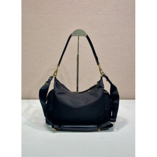 Premio Replica Borsa a spalla Prada Explore grande Re-Nylon 1BC264 Nero Imitazioni Outlet Online