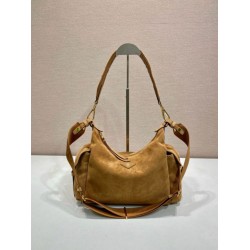 Premio Replica Borsa a tracolla grande Prada Explore scamosciata 1BC264 Marrone Imitazioni Outlet Online