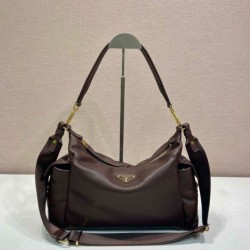 Premio Replica Borsa a tracolla grande Prada Explore nappa 1BC264 Caffè Imitazioni Outlet Online