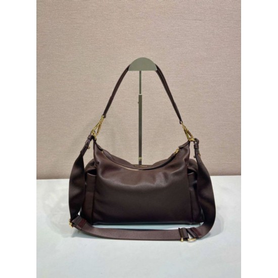 Premio Replica Borsa a tracolla grande Prada Explore nappa 1BC264 Caffè Imitazioni Outlet Online
