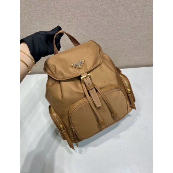 Premio Replica Zaino Prada medio Re-Nylon con marsupio 1BZ811 Marrone Imitazioni Outlet Online