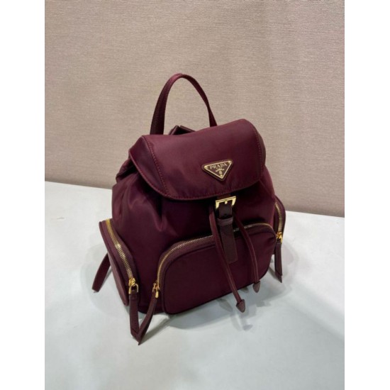 Premio Replica Zaino Prada medio Re-Nylon con marsupio 1BZ811 Borgogna Imitazioni Outlet Online