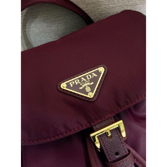 Premio Replica Zaino Prada medio Re-Nylon con marsupio 1BZ811 Borgogna Imitazioni Outlet Online