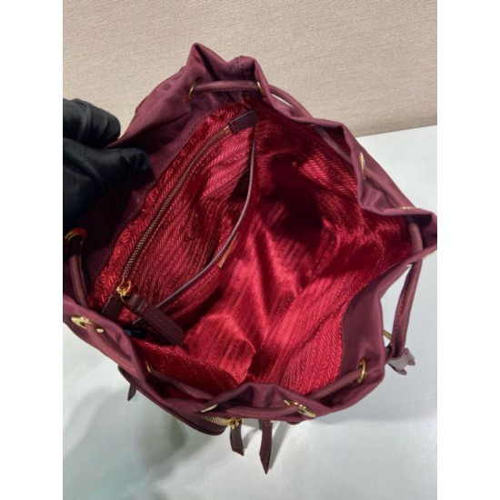 Premio Replica Zaino Prada medio Re-Nylon con marsupio 1BZ811 Borgogna Imitazioni Outlet Online