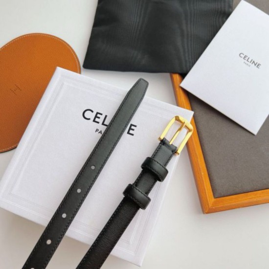 Premio Replica Cintura Celine Elegant Charm 18mm Nera finiture dorate Imitazioni Outlet Online