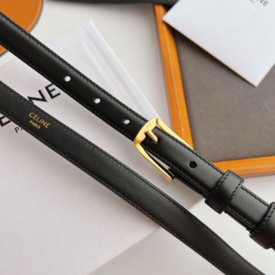 Premio Replica Cintura Celine Elegant Charm 18mm Nera finiture dorate Imitazioni Outlet Online