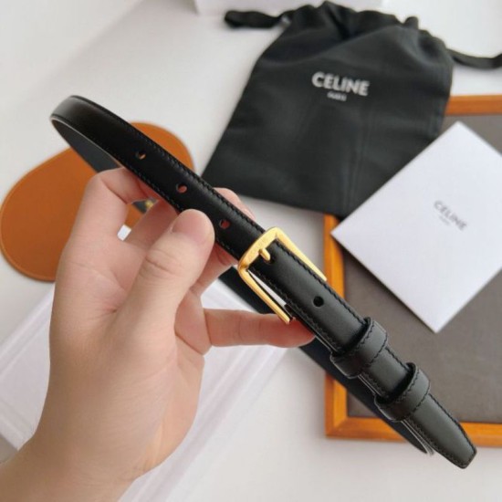 Premio Replica Cintura Celine Elegant Charm 18mm Nera finiture dorate Imitazioni Outlet Online