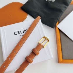 Premio Replica Cintura Celine Elegant Charm 18mm Marrone finiture dorate Imitazioni Outlet Online