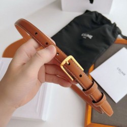 Premio Replica Cintura Celine Elegant Charm 18mm Marrone finiture dorate Imitazioni Outlet Online