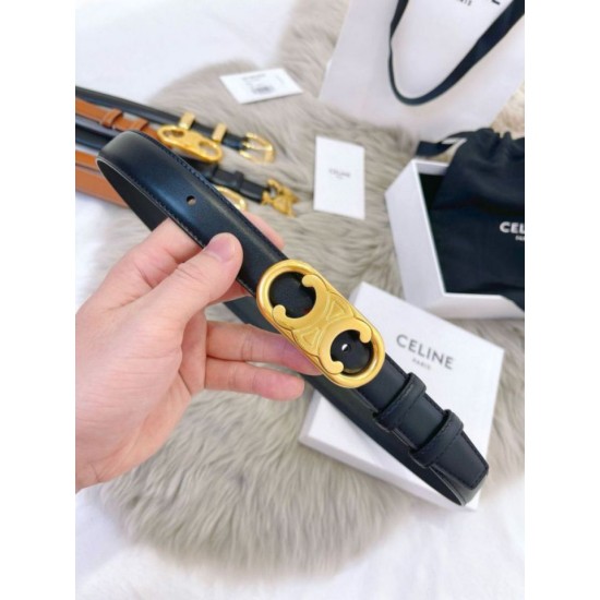 Premio Replica Cintura Celine Triomphe Media 25mm taurillon nero Imitazioni Outlet Online