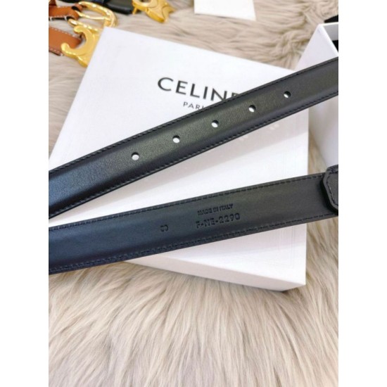 Premio Replica Cintura Celine Triomphe Media 25mm taurillon nero Imitazioni Outlet Online