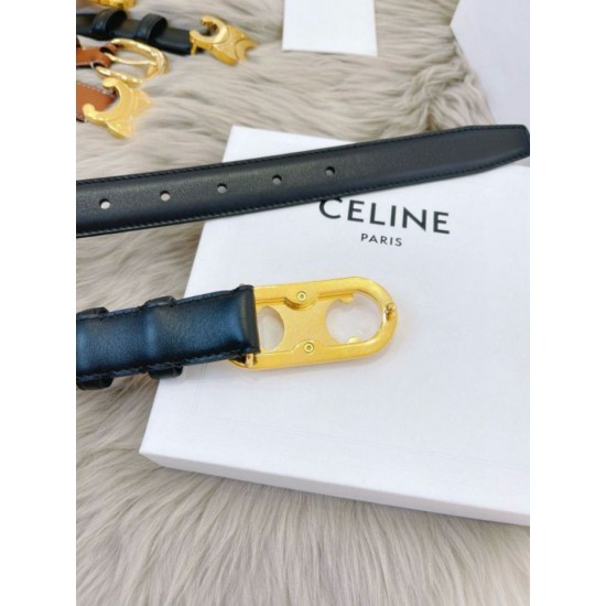 Premio Replica Cintura Celine Triomphe Media 25mm taurillon nero Imitazioni Outlet Online