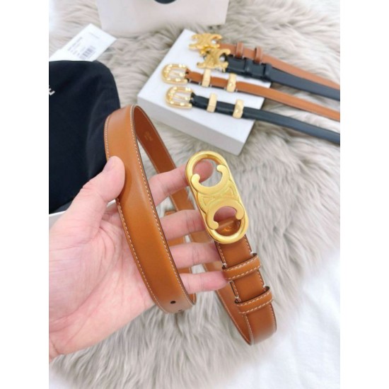 Premio Replica Cintura Celine Triomphe Media 25mm taurillon Marrone Imitazioni Outlet Online