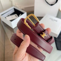 Premio Replica Cintura Vivienne Celine Medium 25mm in pelle di vitello naturale Borgogna Imitazioni Outlet Online