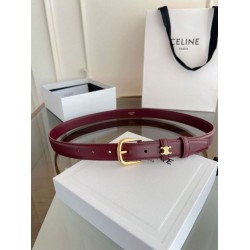 Premio Replica Cintura Vivienne Celine Medium 25mm in pelle di vitello naturale Borgogna Imitazioni Outlet Online