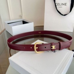 Premio Replica Cintura Vivienne Celine Medium 25mm in pelle di vitello naturale Borgogna Imitazioni Outlet Online
