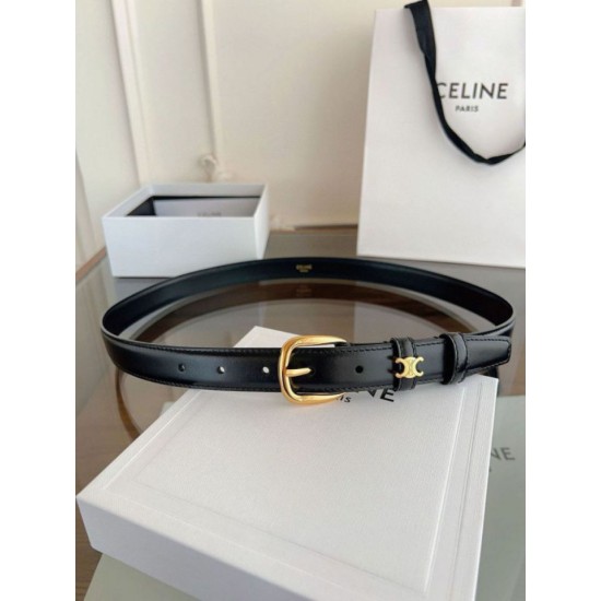 Premio Replica Cintura Vivienne Celine Medium 25mm in pelle di vitello naturale Nero Imitazioni Outlet Online