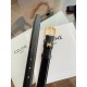 Premio Replica Cintura Vivienne Celine Medium 25mm in pelle di vitello naturale Nero Imitazioni Outlet Online