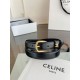 Premio Replica Cintura Vivienne Celine Medium 25mm in pelle di vitello naturale Nero Imitazioni Outlet Online