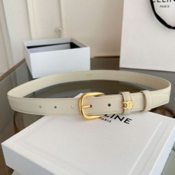 Premio Replica Cintura Vivienne Celine Medium 25mm in pelle di vitello naturale Bianco Imitazioni Outlet Online