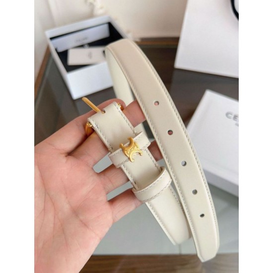 Premio Replica Cintura Vivienne Celine Medium 25mm in pelle di vitello naturale Bianco Imitazioni Outlet Online